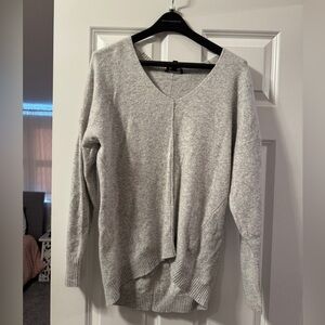 Express Heather Gray V-Neck Sweater
